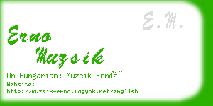 erno muzsik business card